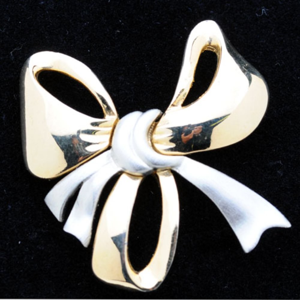 Gold & Platinum colored Bow Pin